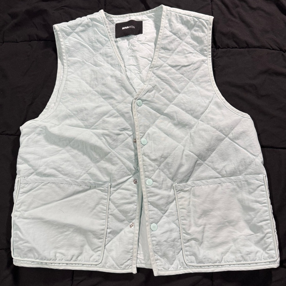Fashion Nova Light Blue Quilted Vest